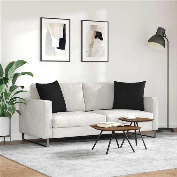 Grote foto vidaxl sofa kussens 2 pcs zwart 50 x 50 cm stof huis en inrichting woningdecoratie