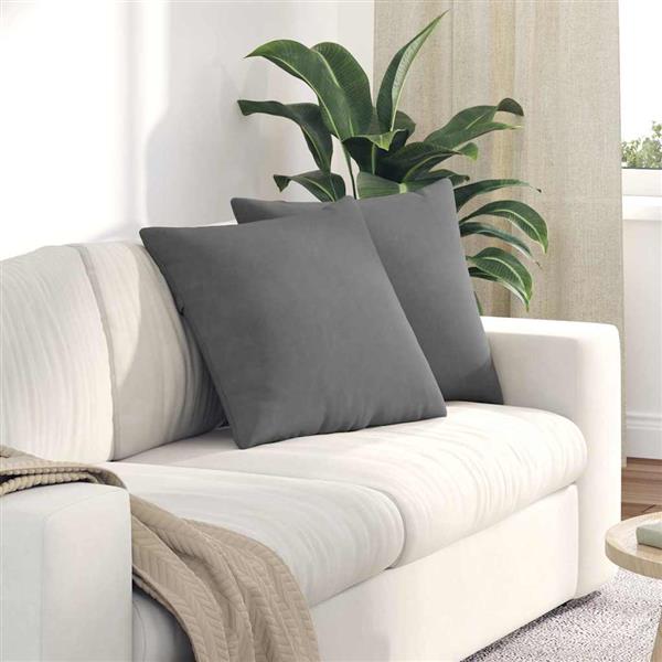 Grote foto vidaxl sofa kussens 2 pcs donkergrijs 50 x 50 cm stof huis en inrichting woningdecoratie