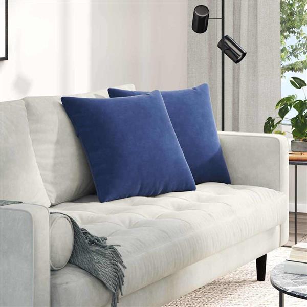 Grote foto vidaxl sofa kussens 2 pcs politieblauw 50 x 50 cm katoen stof huis en inrichting woningdecoratie
