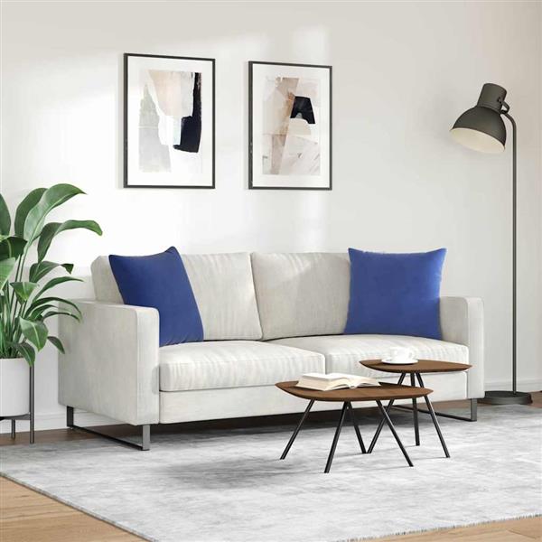 Grote foto vidaxl sofa kussens 2 pcs politieblauw 50 x 50 cm katoen stof huis en inrichting woningdecoratie