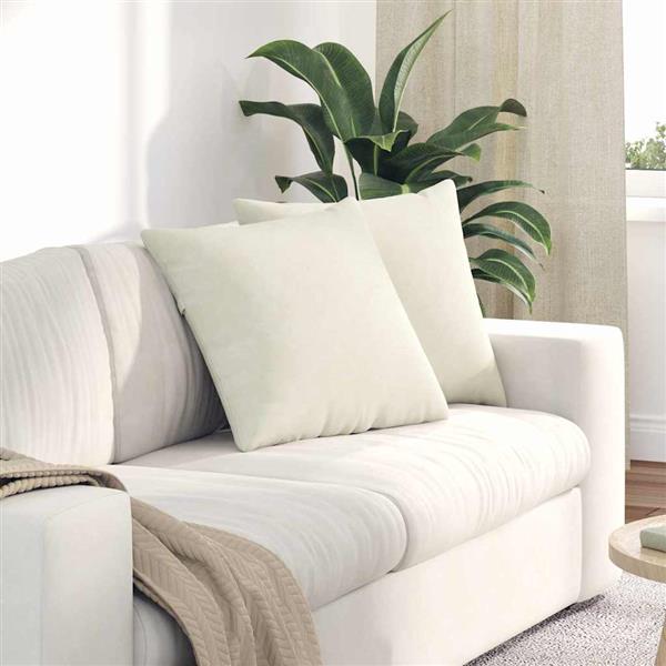 Grote foto vidaxl sofa kussens 2 pcs cr me 50 x 50 cm katoen stof huis en inrichting woningdecoratie