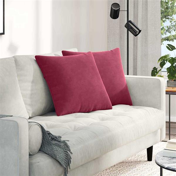 Grote foto vidaxl sofa kussens 2 pcs wijnrood 50 x 50 cm katoen stof huis en inrichting woningdecoratie