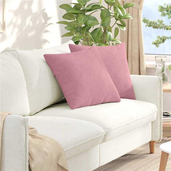 Grote foto vidaxl sofa kussens 2 pcs roze 50 x 50 cm katoen stof huis en inrichting woningdecoratie