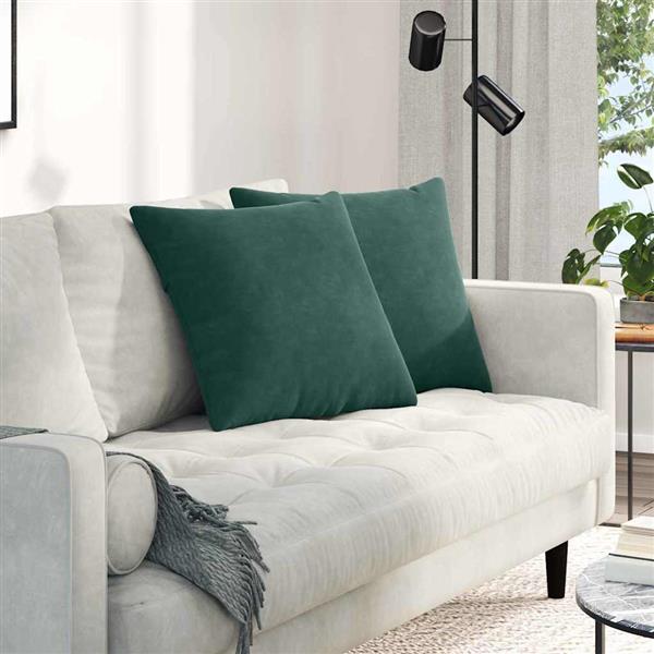 Grote foto vidaxl sofa kussens 2 pcs donkergroen 50 x 50 cm katoen stof huis en inrichting woningdecoratie