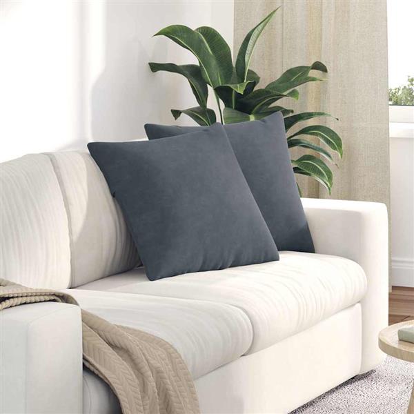 Grote foto vidaxl sofa kussens 2 pcs donkergrijs 50 x 50 cm katoen stof huis en inrichting woningdecoratie