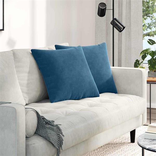Grote foto vidaxl sofa kussens 2 pcs blauw 50 x 50 cm katoen stof huis en inrichting woningdecoratie