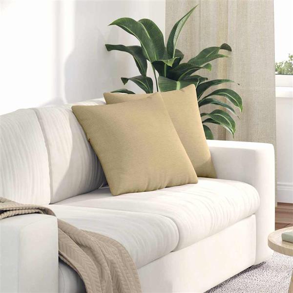 Grote foto vidaxl sofa kussens 2 pcs grijs groen 45 x 45 cm katoen stof huis en inrichting woningdecoratie