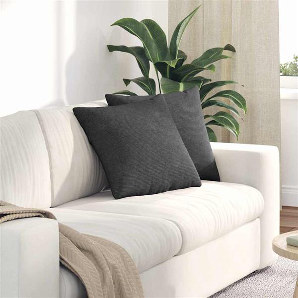 Grote foto vidaxl sofa kussens 2 pcs donkergrijs 45 x 45 cm katoen stof huis en inrichting woningdecoratie
