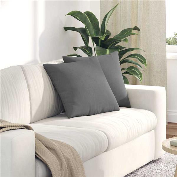 Grote foto vidaxl sofa kussens 2 pcs donkergrijs 45 x 45 cm stof huis en inrichting woningdecoratie