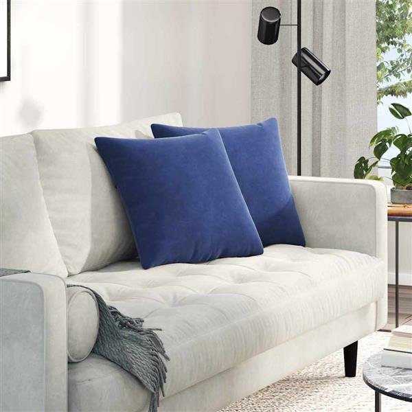Grote foto vidaxl sofa kussens 2 pcs politieblauw 45 x 45 cm katoen stof huis en inrichting woningdecoratie