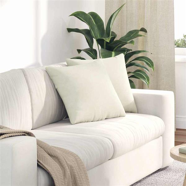 Grote foto vidaxl sofa kussens 2 pcs cr me 45 x 45 cm katoen stof huis en inrichting woningdecoratie