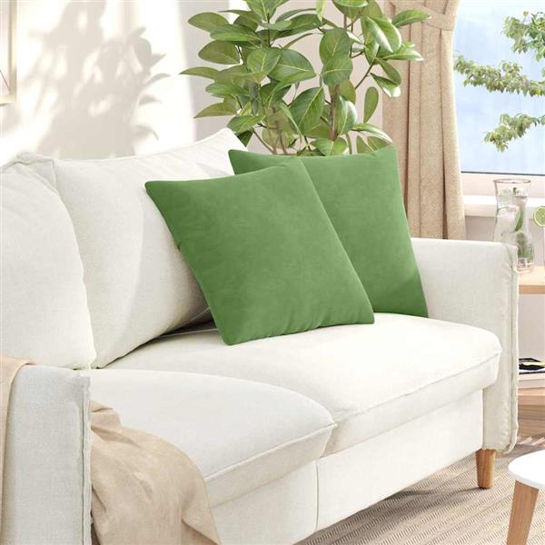 Grote foto vidaxl sofa kussens 2 pcs lichtgroen 45 x 45 cm katoen stof huis en inrichting woningdecoratie