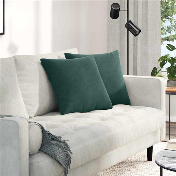 Grote foto vidaxl sofa kussens 2 pcs donkergroen 45 x 45 cm katoen stof huis en inrichting woningdecoratie