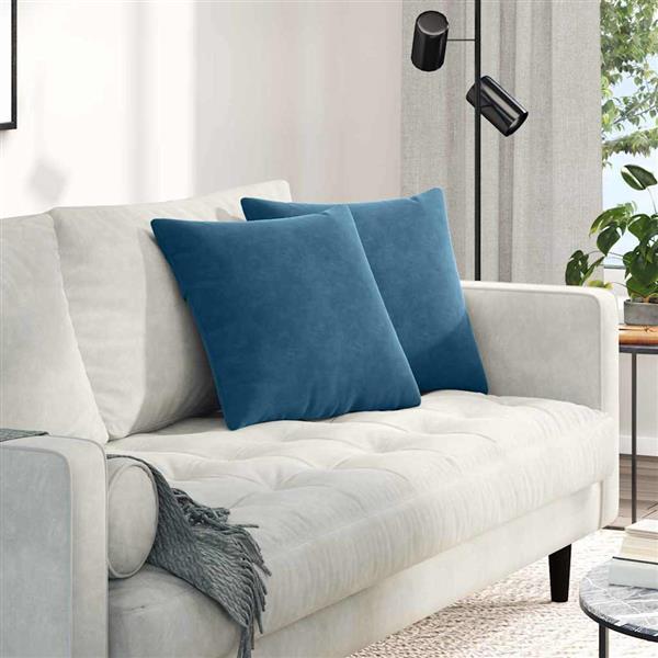 Grote foto vidaxl sofa kussens 2 pcs blauw 45 x 45 cm katoen stof huis en inrichting woningdecoratie