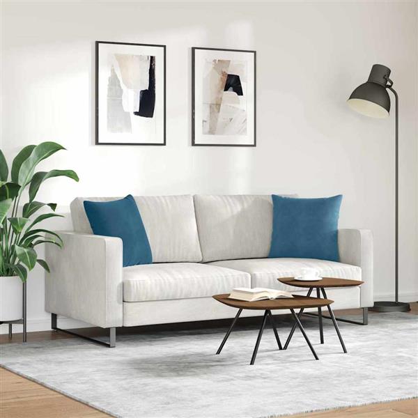 Grote foto vidaxl sofa kussens 2 pcs blauw 45 x 45 cm katoen stof huis en inrichting woningdecoratie