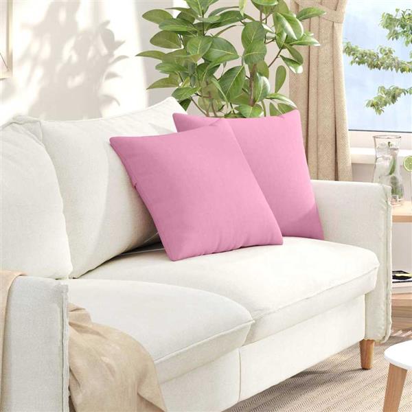 Grote foto vidaxl sofa kussens 2 pcs roze 45 x 45 cm stof huis en inrichting woningdecoratie