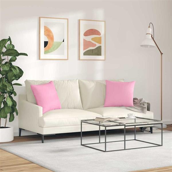 Grote foto vidaxl sofa kussens 2 pcs roze 45 x 45 cm stof huis en inrichting woningdecoratie