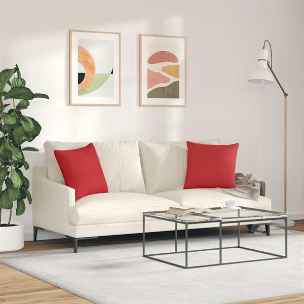 Grote foto vidaxl sofa kussens 2 pcs rood 45 x 45 cm stof huis en inrichting woningdecoratie