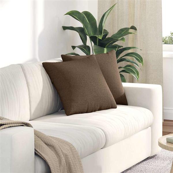 Grote foto vidaxl sofa kussens 2 pcs bruin 45 x 45 cm stof huis en inrichting woningdecoratie