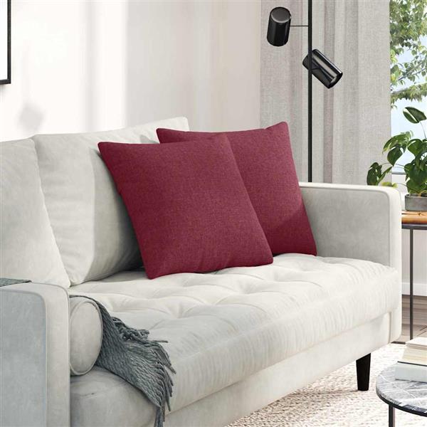 Grote foto vidaxl sofa kussens 2 pcs wijnrood 45 x 45 cm stof huis en inrichting woningdecoratie
