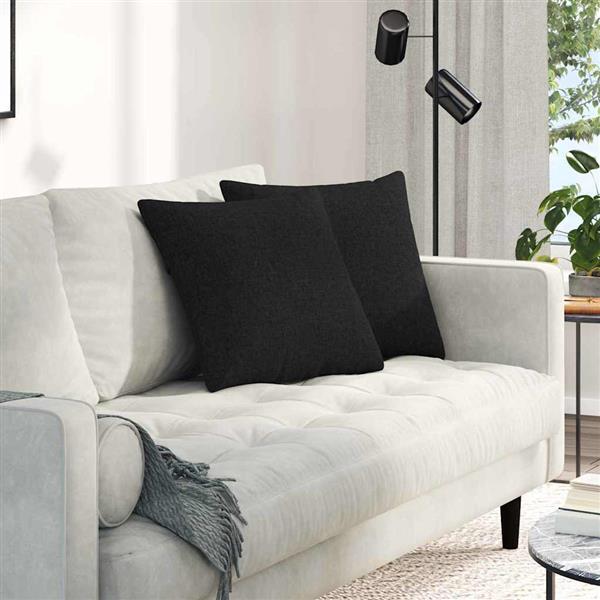 Grote foto vidaxl sofa kussens 2 pcs zwart 45 x 45 cm stof huis en inrichting woningdecoratie