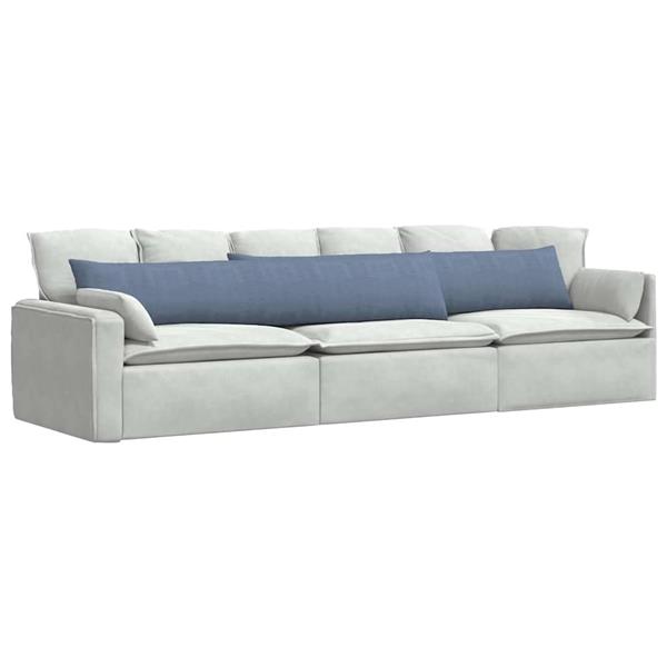 Grote foto vidaxl sofa kussens 2 pcs blauw 200 x 40 cm katoen stof huis en inrichting woningdecoratie