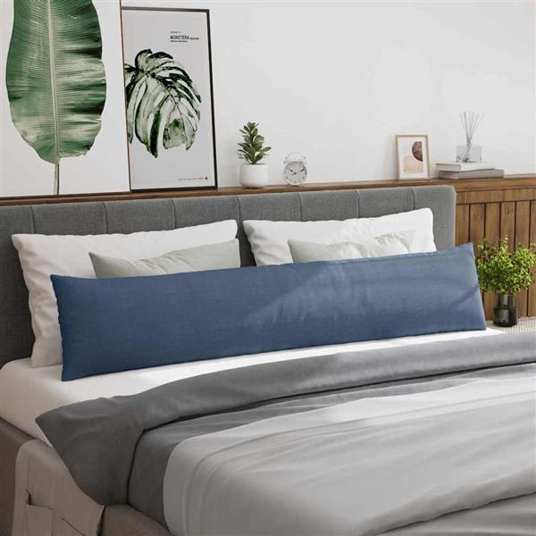 Grote foto vidaxl sofa kussens 2 pcs blauw 200 x 40 cm katoen stof huis en inrichting woningdecoratie