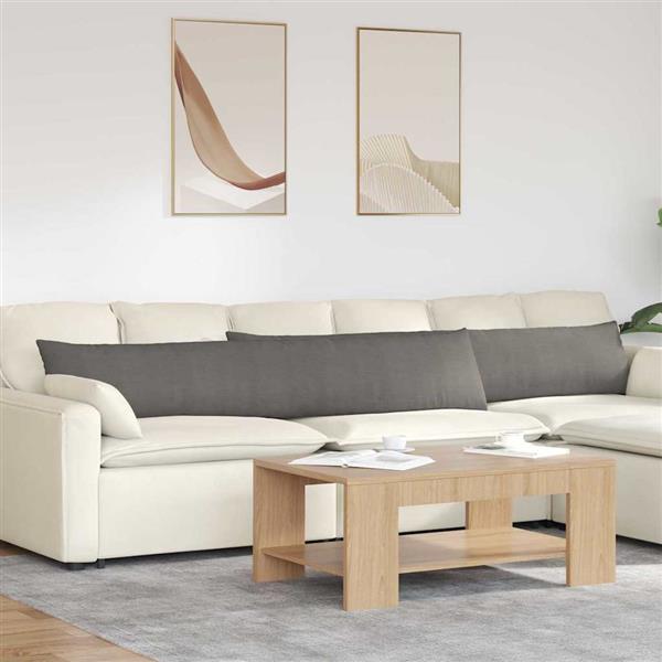 Grote foto vidaxl sofa kussens 2 pcs lichtgrijs 200 x 40 cm katoen stof huis en inrichting woningdecoratie