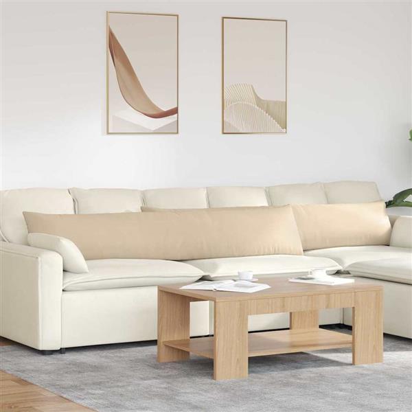 Grote foto vidaxl sofa kussens 2 pcs cr me 200 x 40 cm stof huis en inrichting woningdecoratie