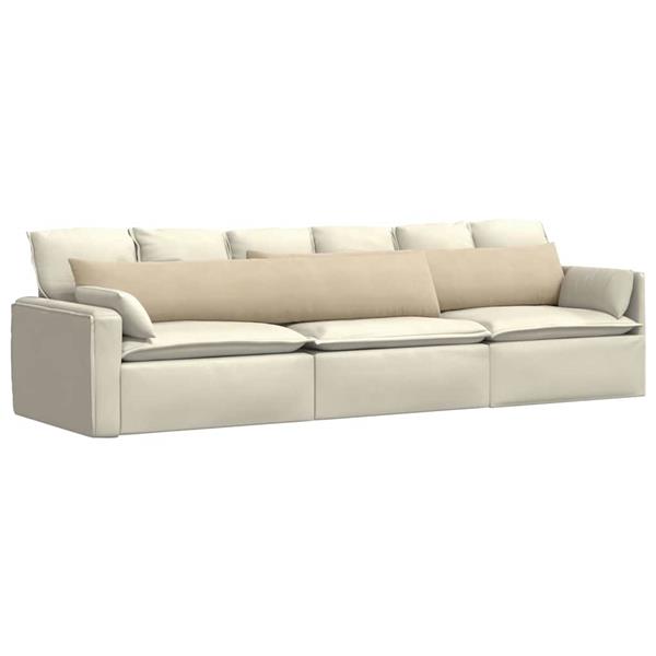 Grote foto vidaxl sofa kussens 2 pcs cr me 200 x 40 cm stof huis en inrichting woningdecoratie
