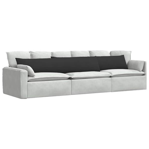 Grote foto vidaxl sofa kussens 2 pcs zwart 200 x 40 cm stof huis en inrichting woningdecoratie