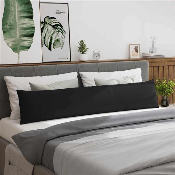 Grote foto vidaxl sofa kussens 2 pcs zwart 200 x 40 cm stof huis en inrichting woningdecoratie