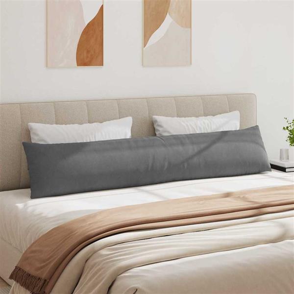 Grote foto vidaxl sofa kussens 2 pcs donkergrijs 200 x 40 cm stof huis en inrichting woningdecoratie