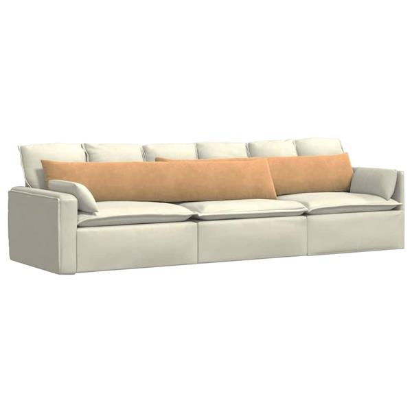 Grote foto vidaxl sofa kussens 2 pcs bruin 200 x 40 cm katoen stof huis en inrichting woningdecoratie