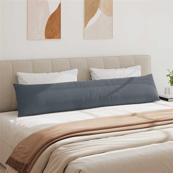 Grote foto vidaxl sofa kussens 2 pcs donkergrijs 200 x 40 cm katoen stof huis en inrichting woningdecoratie