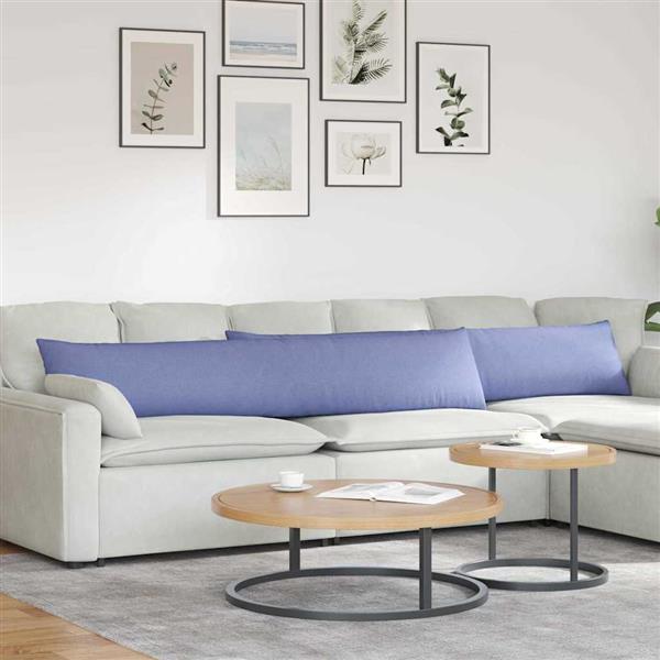 Grote foto vidaxl sofa kussens 2 pcs blauw 200 x 40 cm stof huis en inrichting woningdecoratie