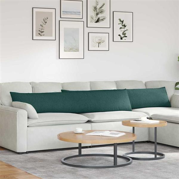 Grote foto vidaxl sofa kussens 2 pcs donkergroen 200 x 40 cm stof huis en inrichting woningdecoratie