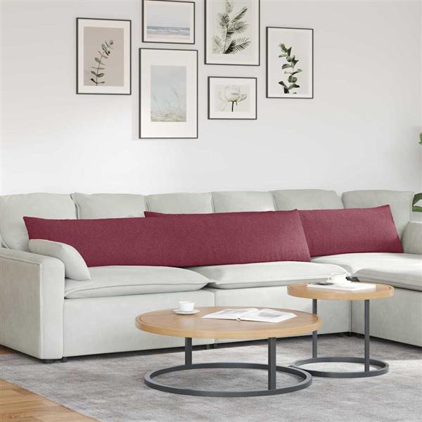 Grote foto vidaxl sofa kussens 2 pcs wijnrood 200 x 40 cm stof huis en inrichting woningdecoratie