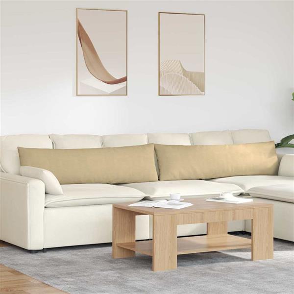 Grote foto vidaxl sofa kussens 2 pcs grijs groen 145 x 40 cm katoen stof huis en inrichting woningdecoratie