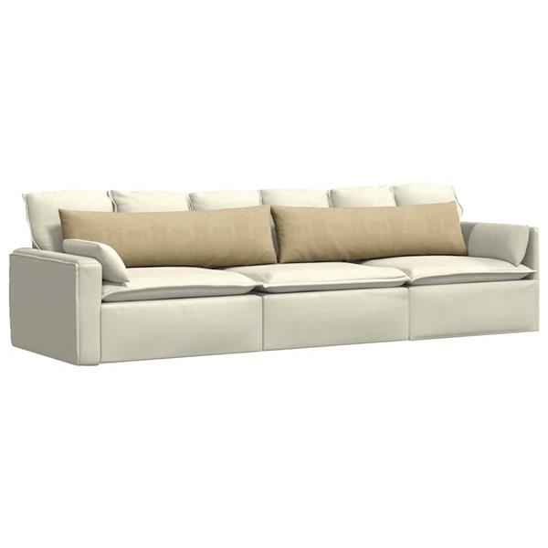 Grote foto vidaxl sofa kussens 2 pcs grijs groen 145 x 40 cm katoen stof huis en inrichting woningdecoratie