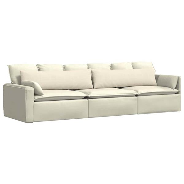 Grote foto vidaxl sofa kussens 2 pcs cr me 145 x 40 cm katoen stof huis en inrichting woningdecoratie