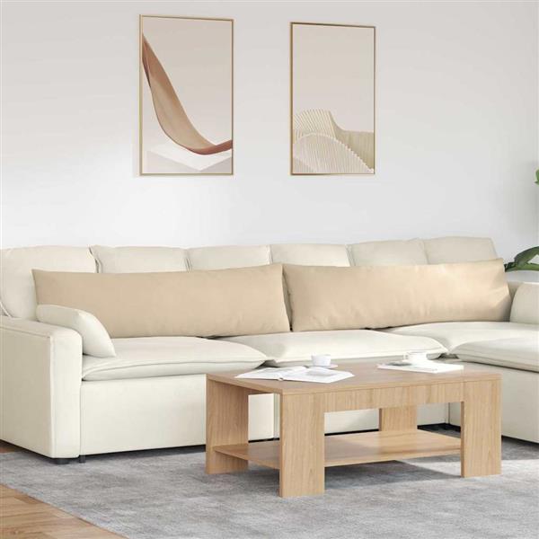 Grote foto vidaxl sofa kussens 2 pcs cr me 145 x 40 cm stof huis en inrichting woningdecoratie