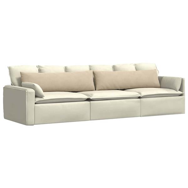 Grote foto vidaxl sofa kussens 2 pcs cr me 145 x 40 cm stof huis en inrichting woningdecoratie