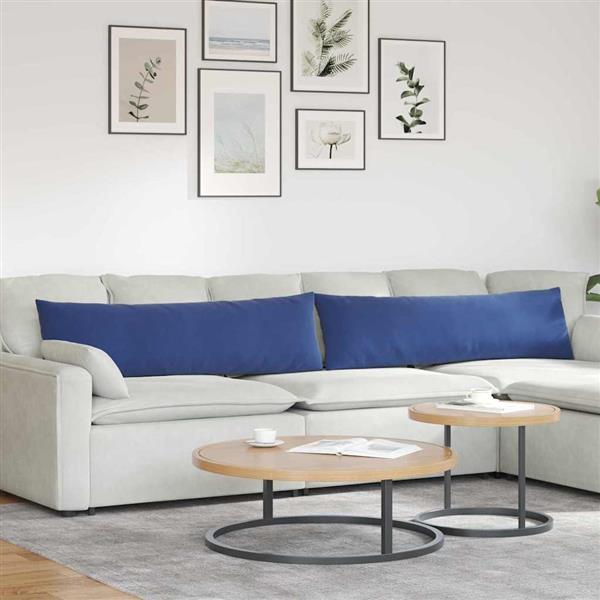 Grote foto vidaxl sofa kussens 2 pcs politieblauw 145 x 40 cm katoen stof huis en inrichting woningdecoratie