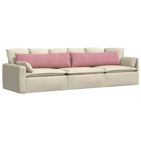 Grote foto vidaxl sofa kussens 2 pcs roze 145 x 40 cm katoen stof huis en inrichting woningdecoratie