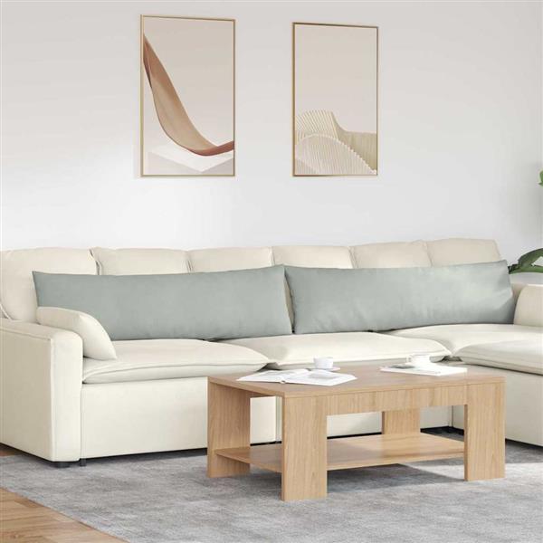 Grote foto vidaxl sofa kussens 2 pcs lichtgrijs 145 x 40 cm katoen stof huis en inrichting woningdecoratie