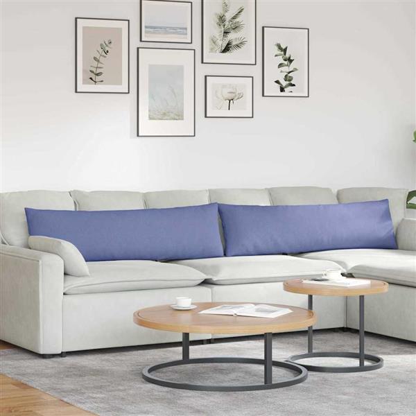 Grote foto vidaxl sofa kussens 2 pcs blauw 145 x 40 cm stof huis en inrichting woningdecoratie