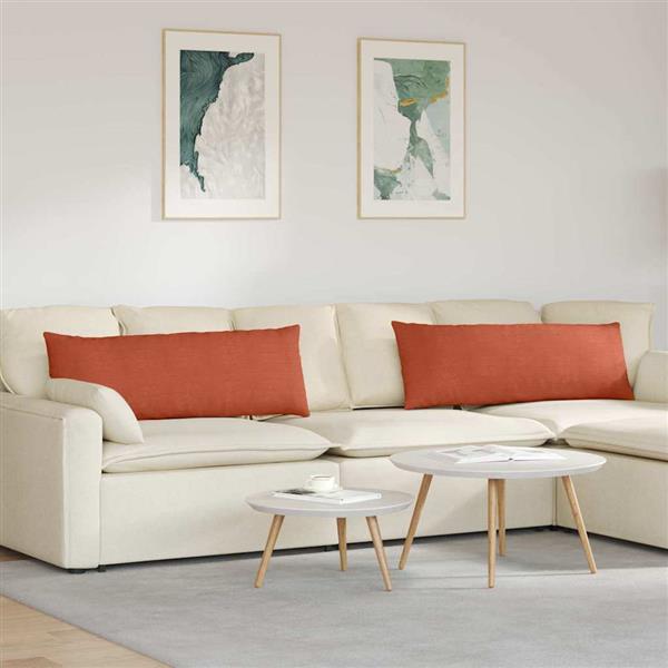 Grote foto vidaxl sofa kussens 2 pcs rood oranje 120 x 40 cm katoen stof huis en inrichting woningdecoratie