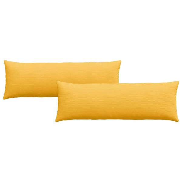 Grote foto vidaxl sofa kussens 2 pcs lichtgeel 120 x 40 cm katoen stof huis en inrichting woningdecoratie