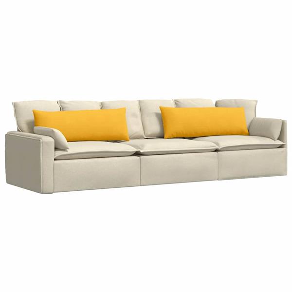 Grote foto vidaxl sofa kussens 2 pcs lichtgeel 120 x 40 cm katoen stof huis en inrichting woningdecoratie